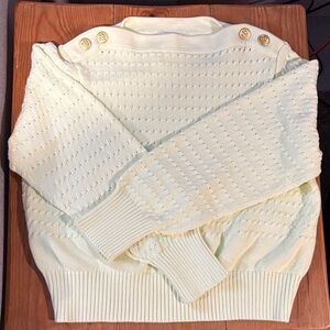 Women's Yellow Sweater with Button Detail